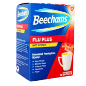 BEECHAMS FLU PLUS HOT LEMON SACHETS 10S