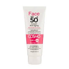 cosmo face spf 50 with turmeric & licorice anti aging cream.