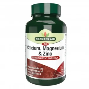natures aid calcium magnesium zinc capsules, 90 count