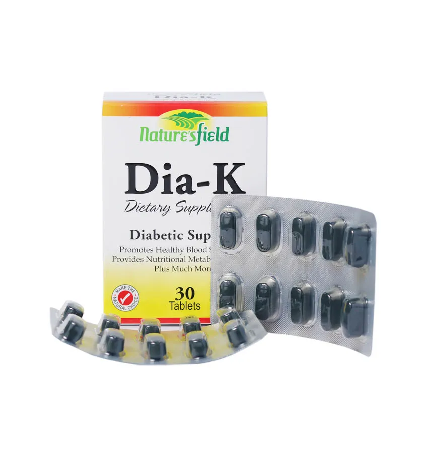nature's field dia k diabetic support tablets, 30 count