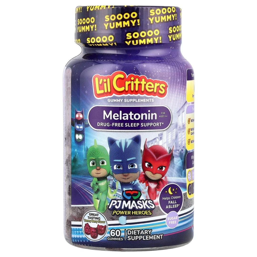L'il Critters PJ Masks Melatonin Gummy Supplements, 60 Gummies