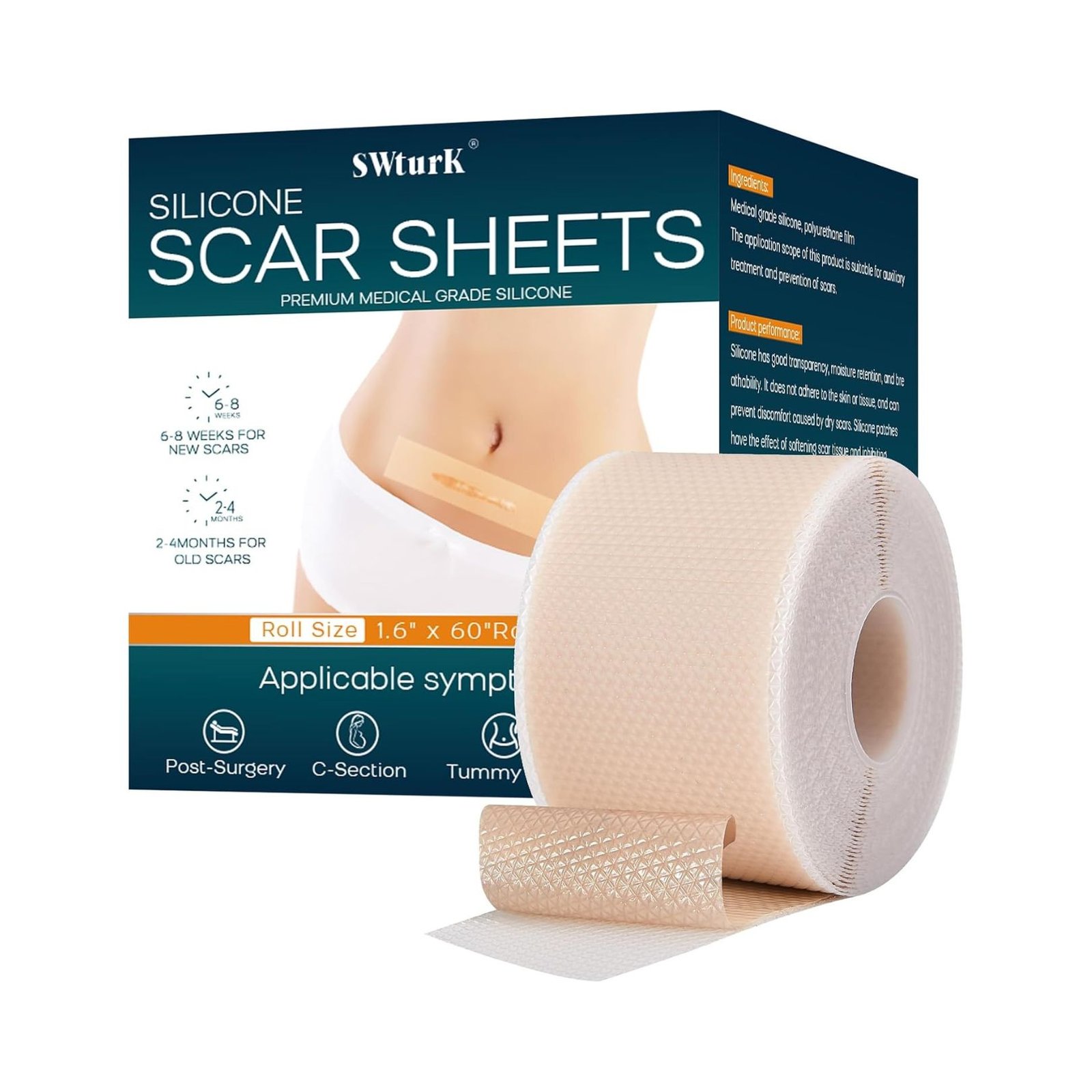 Silicone scar sheets