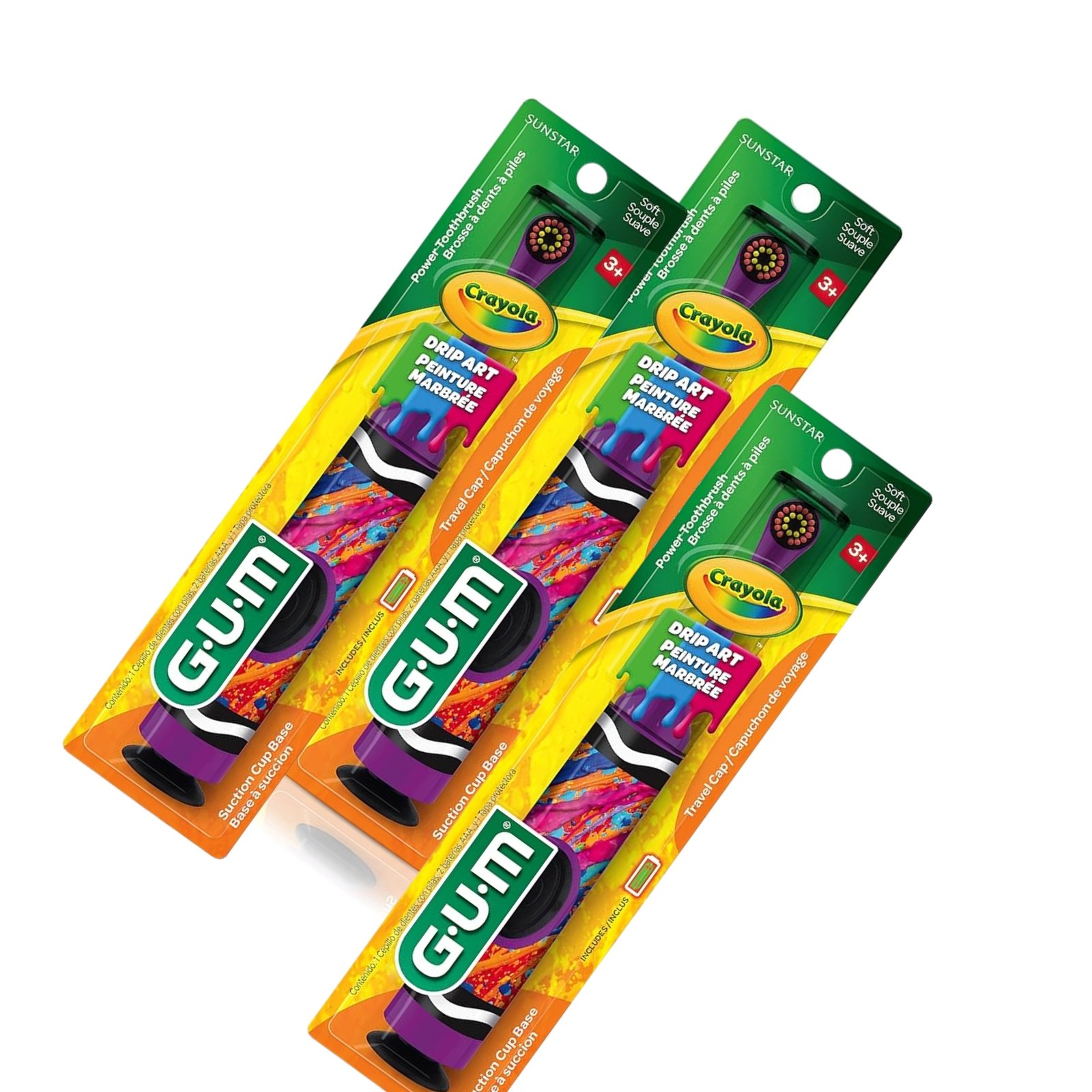 GUM Crayola Electric Toothbrush for Kids Aged 3+ – Fun & Gentle Kids Toothbrush