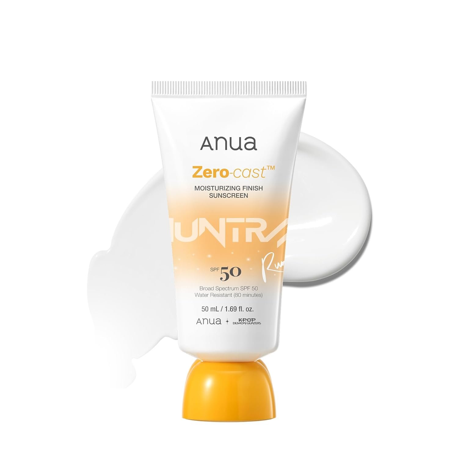 Anua, Zero-Cast Moisturizing Sunscreen SPF 50